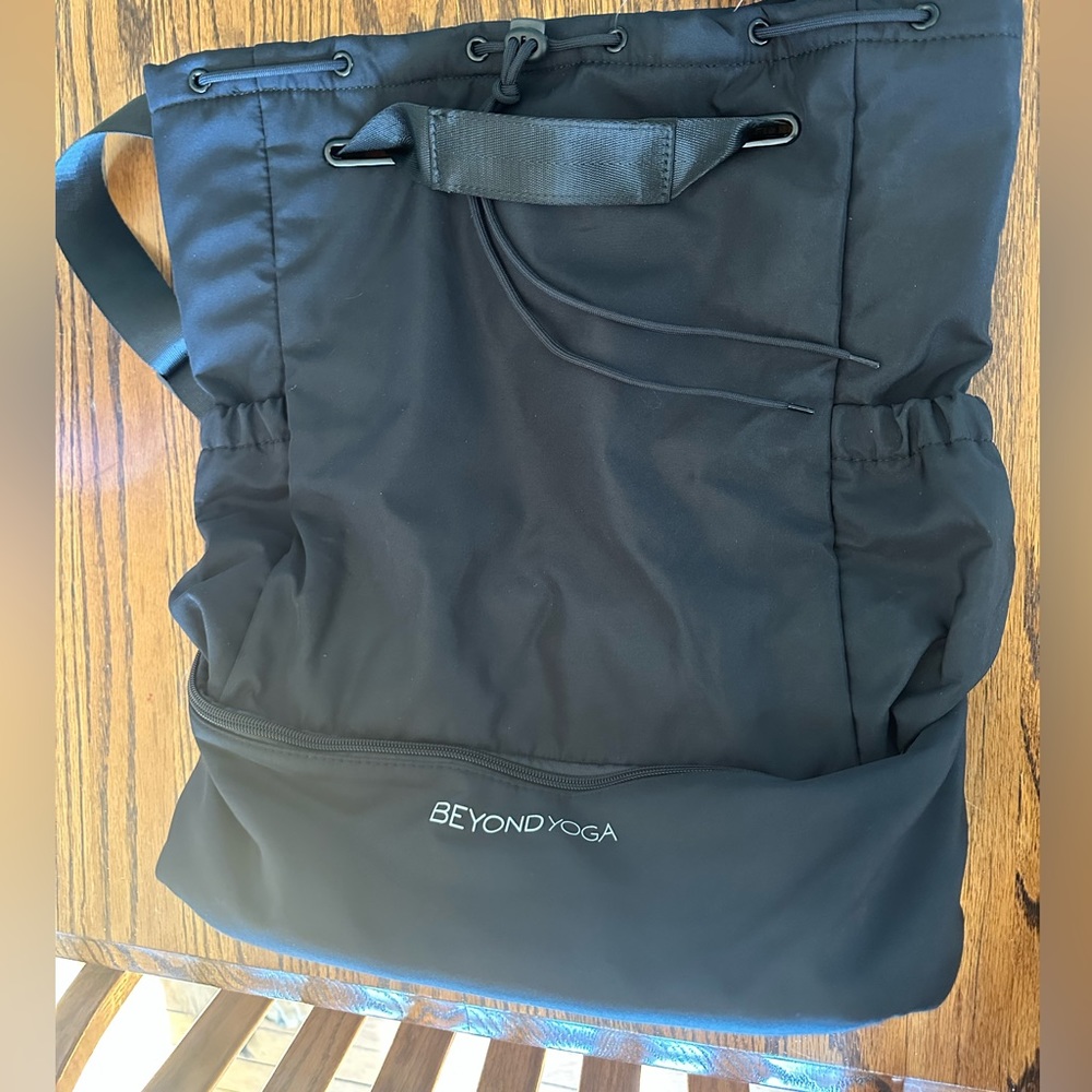 Beyond Yoga Black Drawstring Tote Bag